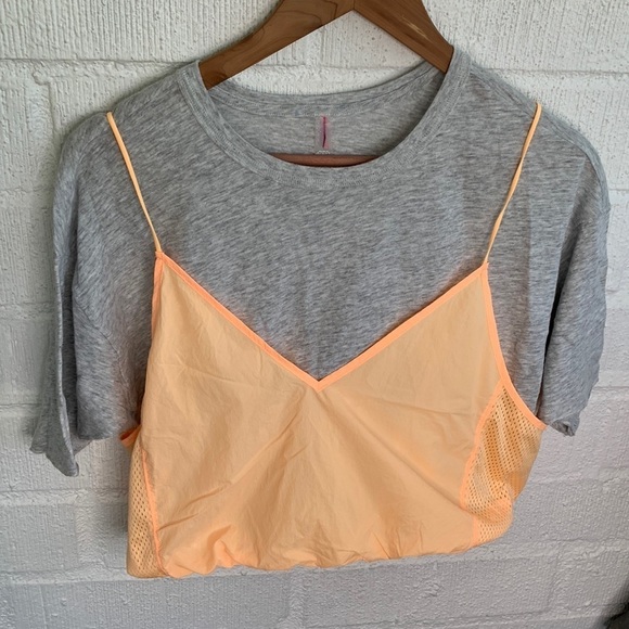 FP Movement by Free People Double Layer Short Sleeve Shirt sz S - Picture 2 of 8